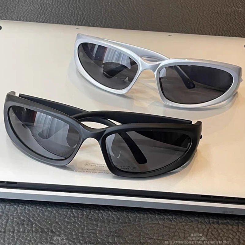 New Y2K Sports Punk Sunglasses Women Brand Designer Square Goggle Men Luxury Sun Glasses UV400 Colorful Mirror Fashion Eyewear