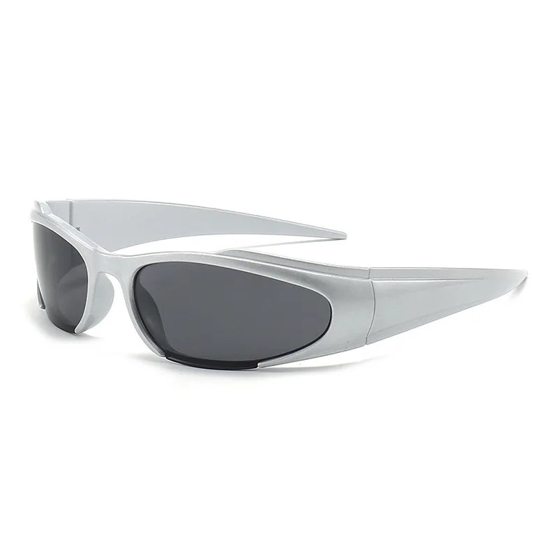 Y2k Sunglasses For Women Vintage Punk Men's Sun Glasses Retro Oval Mirror Lenses Eyewear Outdoor Cycling Goggle UV400