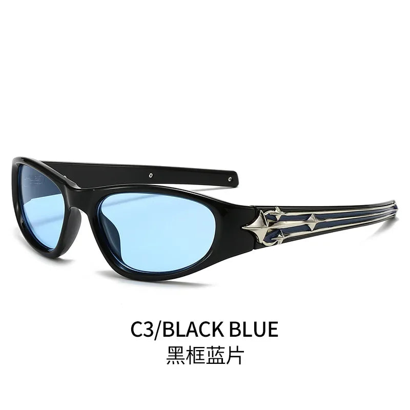 Y2k Fashion Punk Sports Sunglasses for Men Women Luxury Brand Designer Sun Glasses Men's Vintage Shades UV400 Goggle Eyewear