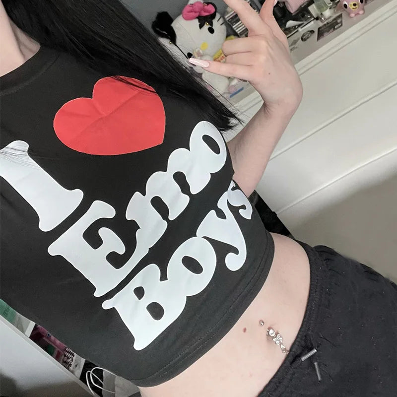 Y2K New Printed T-shirt Fashion Casual Short