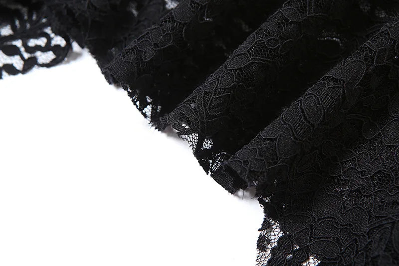 BKLD 2025 Autumn New Women Clothing Black Skirts Sexy High Waist Lace Ruffles Patchwork Irregular Y2k Skirts Party Clubwear