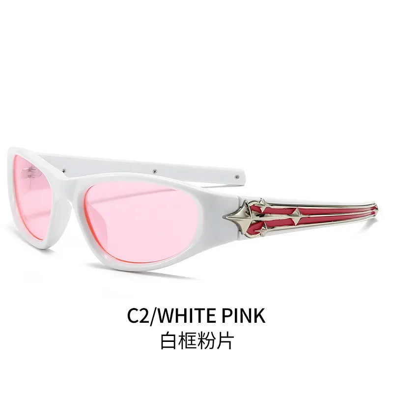Y2k Fashion Punk Sports Sunglasses for Men Women Luxury Brand Designer Sun Glasses Men's Vintage Shades UV400 Goggle Eyewear
