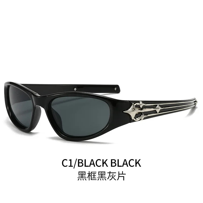 Y2k Fashion Punk Sports Sunglasses for Men Women Luxury Brand Designer Sun Glasses Men's Vintage Shades UV400 Goggle Eyewear