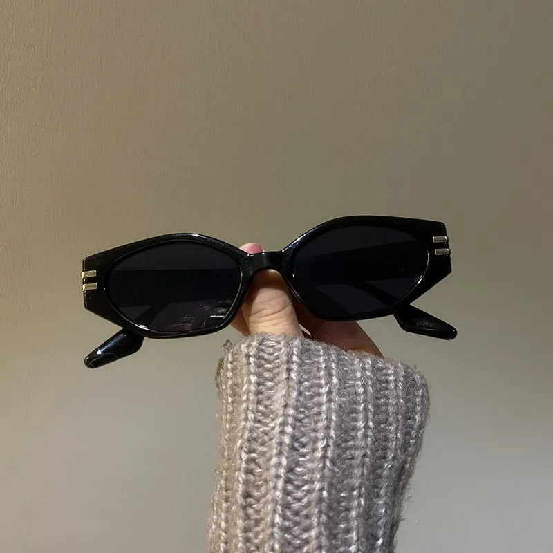 Vintage Black Square Sunglasses Woman Luxury Brand Small Rectangle Sun Glasses Female Gradient Clear Eyewear Oculos De Sol