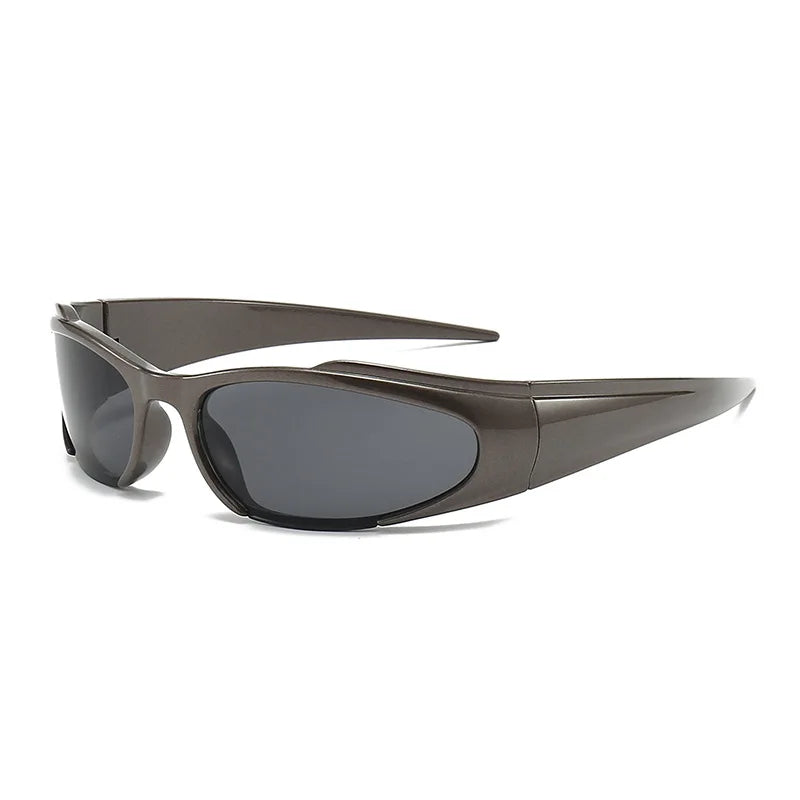 Y2k Sunglasses For Women Vintage Punk Men's Sun Glasses Retro Oval Mirror Lenses Eyewear Outdoor Cycling Goggle UV400