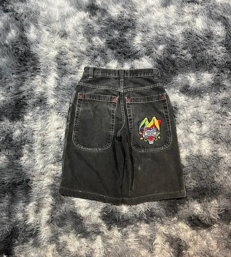 Y2K Baggy Shorts vintage American Streetwear printing Denim Shorts 2000s Hip Hop Men Women Casual Basketball Shorts Streetwear